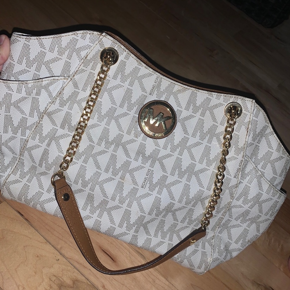 white Michael Kors purse